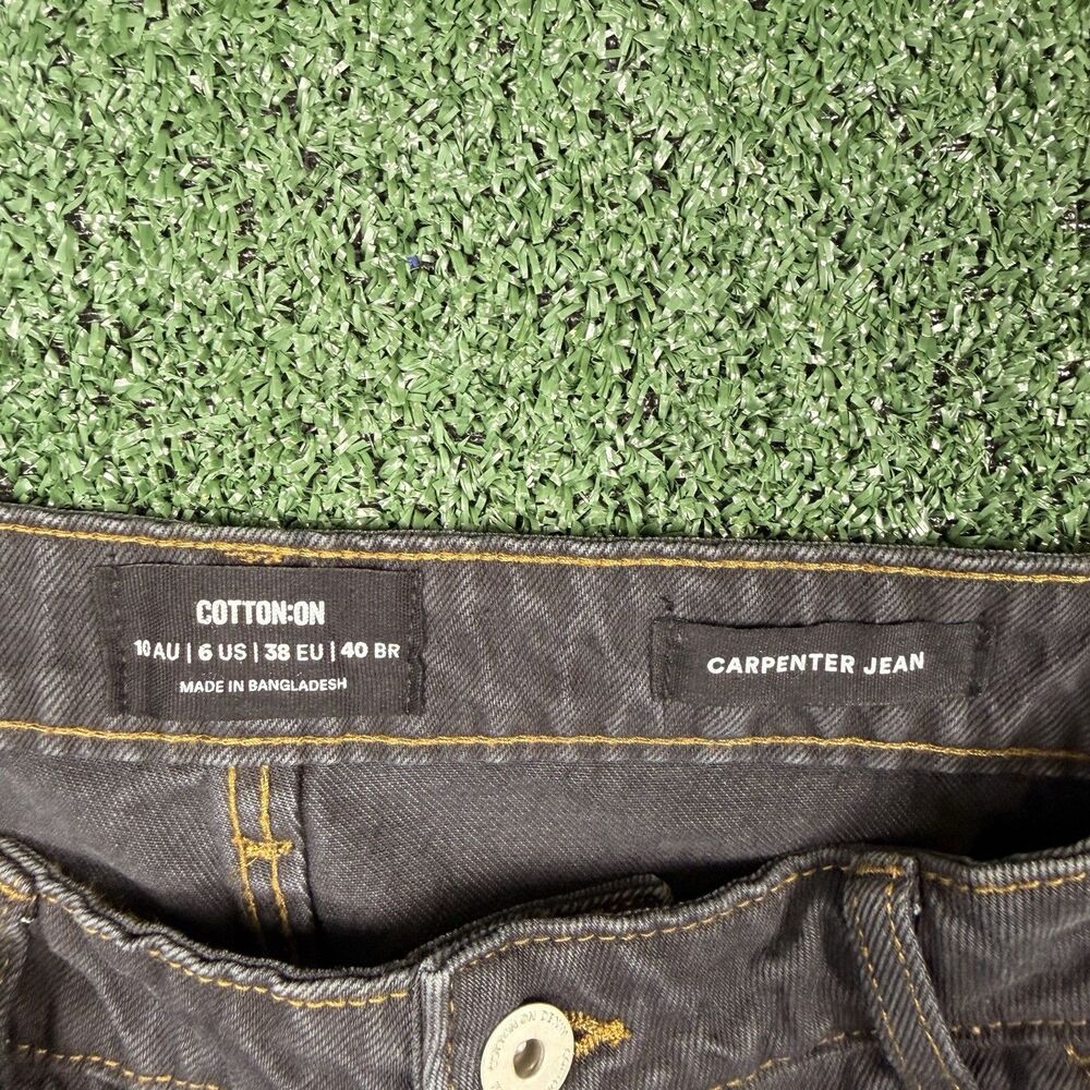 Cotton On Women's carpenter jeans in Black with Contrast Stitching - Picture 4 of 8